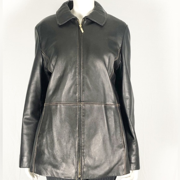 🖤 Jessica Black Genuine Leather Jacket | Zip-Up | Size Large🖤 - Picture 2 of 15